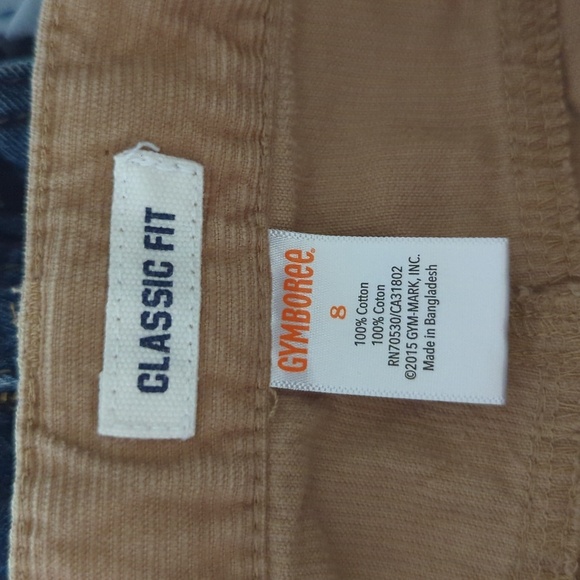 Gymboree Tan Corduroy Classic Fit Pants 100% Cotton Adjustable Waist Boys Size 8 - Picture 3 of 4